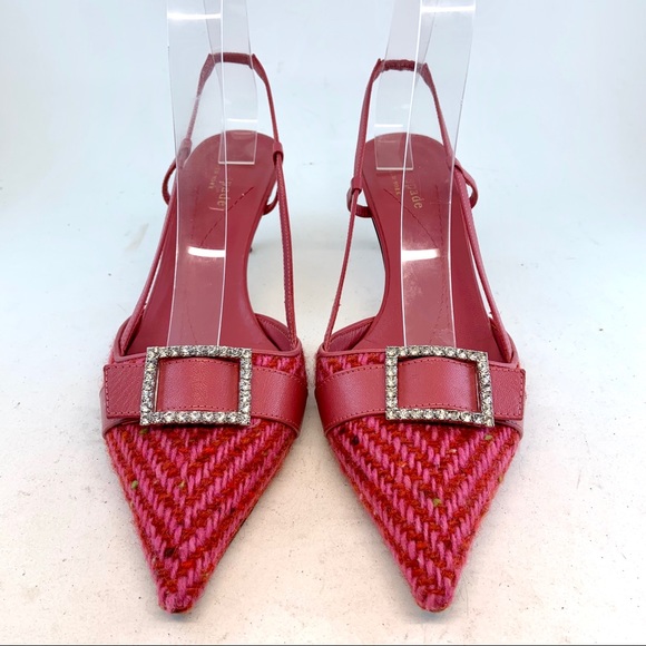 Kate Spade New York Tweed Rhinestone Slingbacks - Picture 2 of 11